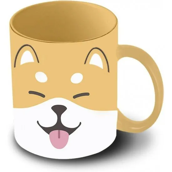 High-quality ceramic mug featuring a cute Shiba Inu dog design from the Oh My Pop collection
