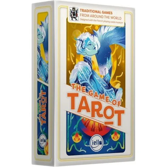 Tarot card game box by Iello featuring classic French suit illustrations and the 78-card deck