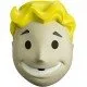 A high-quality full-head yellow and peach vinyl mask of the Vault Boy mascot with a wide smile and thumbs-up expression