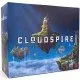 Cloudspire board game box featuring floating realm of Ankar faction artwork and tower defence battle scene