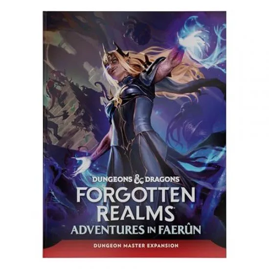 D&D Forgotten Realms Adventures in Faerun Dungeon Master Expansion 288-page guide cover featuring Faerun landscape artwork