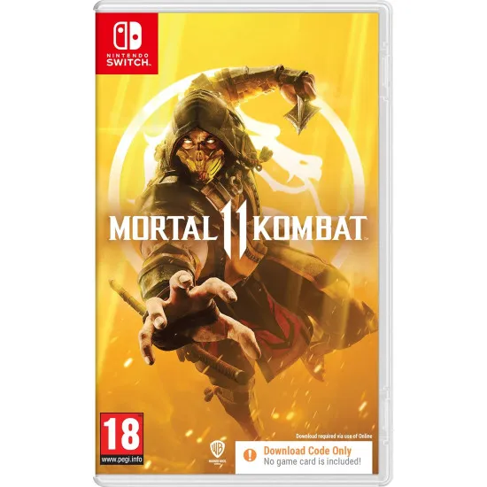 Mortal Kombat 11 Code in Box for Nintendo Switch featuring the full game as a digital download