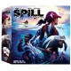 Box art for The Spill board game showing marine life and an offshore oil rig disaster