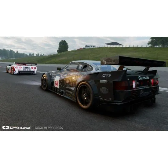 The box art for the game Project Motor Racing on PS5, showing a high-performance race car speeding down a track.