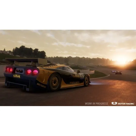 The box art for the game Project Motor Racing on PS5, showing a high-performance race car speeding down a track.
