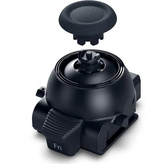A single black replacement stick module for the PlayStation 5 DualSense Edge controller shown in its protective housing
