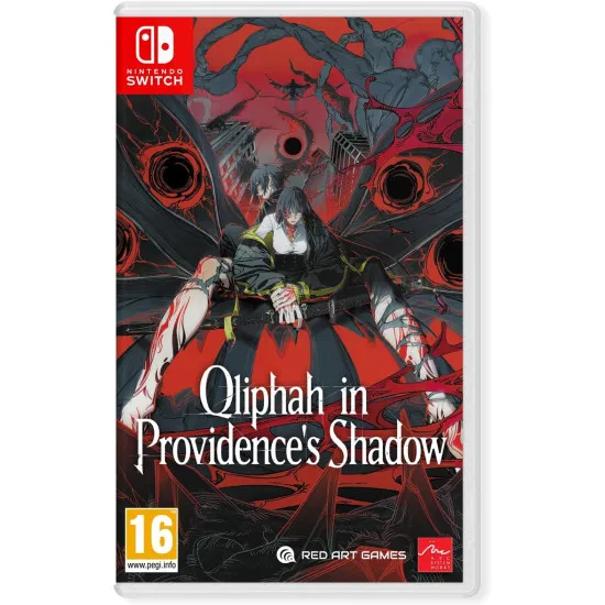 Nintendo Switch game case for Qliphah in Providence's Shadow displaying anime protagonists battling supernatural entities