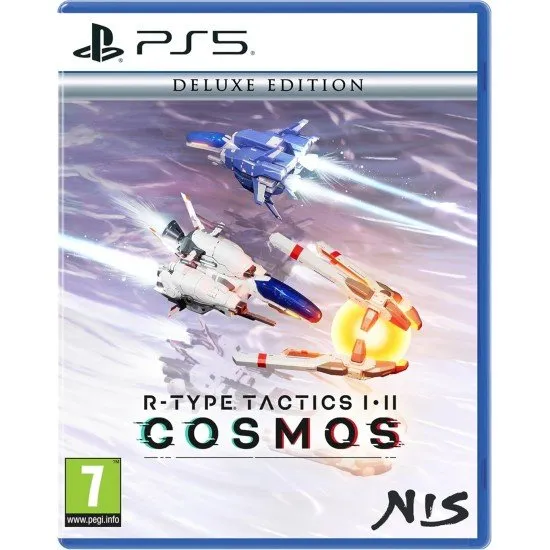 A PlayStation 5 game case showcasing a futuristic space combat layout with human fighter jets flying past giant alien capital ships