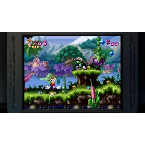 Rayman 30th Anniversary Edition PS5 cover featuring Rayman in the Dream Forest with Electoons