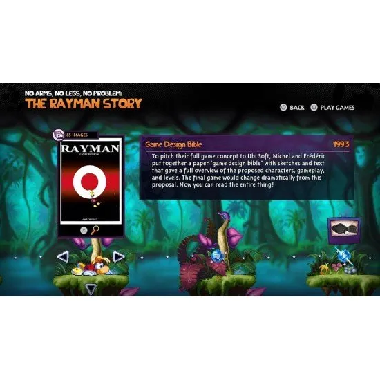 Rayman 30th Anniversary Edition PS5 cover featuring Rayman in the Dream Forest with Electoons