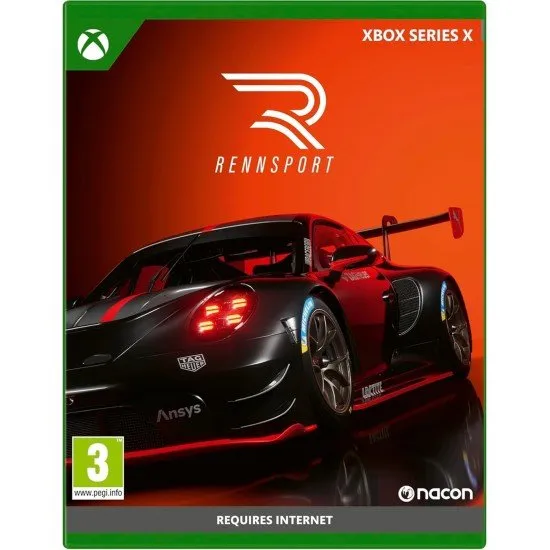 RENNSPORT Day One Edition Xbox Series X box art showing a high-performance GT3 car on a laser-scanned track like Spa-Francorchamps