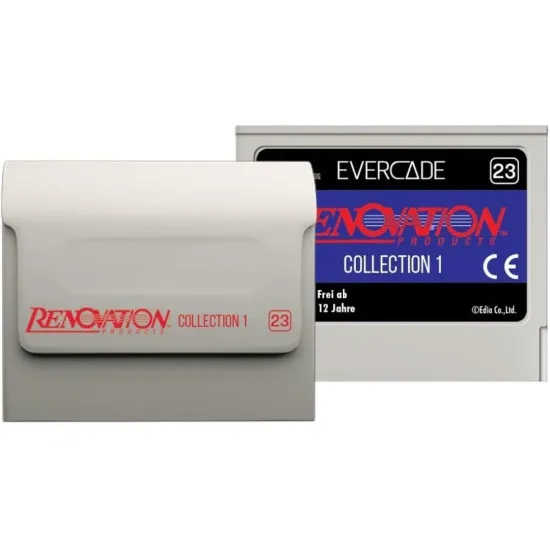 An Evercade cartridge box featuring vibrant 16-bit anime artwork from Valis, Arcus Odyssey, and Gaiares in a collectable retro case
