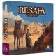Resafa board game box featuring 3rd century AD desert caravan route and ancient Middle East trading city artwork