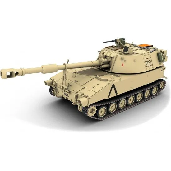 Revell model kit box for the M109 A2 self-propelled howitzer with included paints and brush
