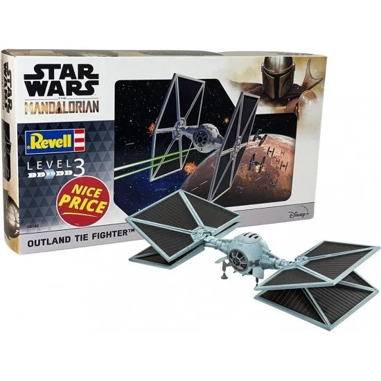 Revell model kit of the Outland TIE Fighter with folding wings and landing gear from The Mandalorian
