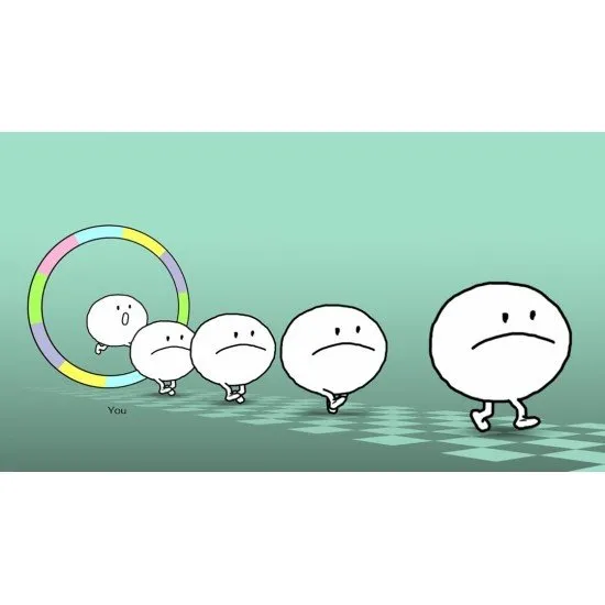 A group of colourful cartoon characters dancing in perfect synchronisation to a rhythmic beat
