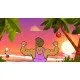 A group of colourful cartoon characters dancing in perfect synchronisation to a rhythmic beat