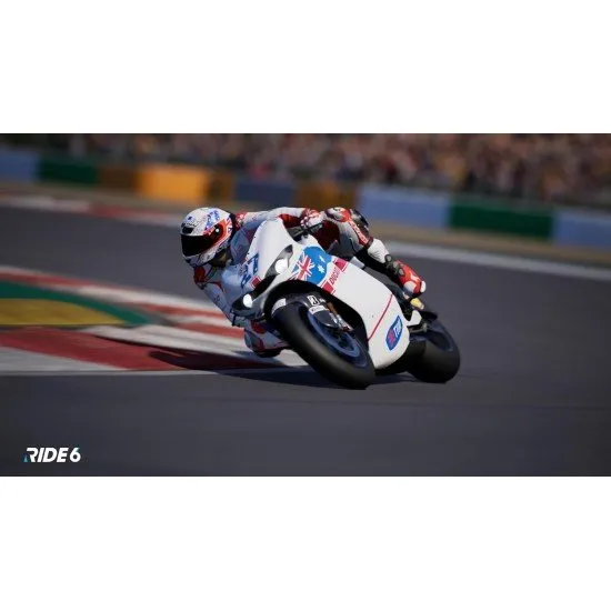 RIDE 6 PS5 box art featuring a high-performance sportbike on a scenic coastal track