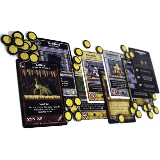 Boss Monster Rise of the Minibosses game box featuring retro pixel art and various fantasy dungeon boss characters