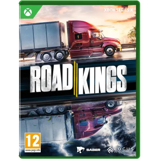 Xbox Series X game case for Road Kings showing a 40-ton semi truck hauling cargo through a coastal southern landscape