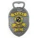 Metal S.T.A.R.S. police badge bottle opener with the Raccoon City Special Tactics and Rescue Service emblem