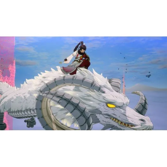 Rune Factory Guardians of Azuma PS5 game cover featuring the protagonist in traditional Japanese-inspired attire amidst a floating, shattered landscape