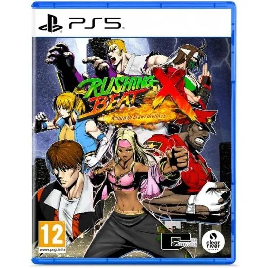 Rushing Beat X PS5 box art showing the Brawl Brothers in a dynamic urban fight scene