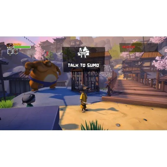 The box art for Samurai Academy: Paws of Fury on Nintendo Switch, showing a dog samurai, Hank, in a dynamic pose with ninja cats and a colorful world in the background.