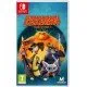The box art for Samurai Academy: Paws of Fury on Nintendo Switch, showing a dog samurai, Hank, in a dynamic pose with ninja cats and a colorful world in the background.