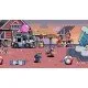 Scott Pilgrim and Ramona Flowers battling a group of enemies in a vibrant, pixel-art Toronto street