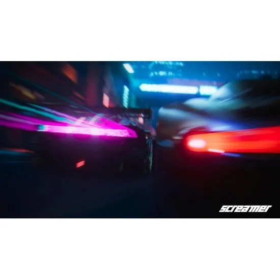 Screamer Xbox Series X game case showing stylized vehicles and character art