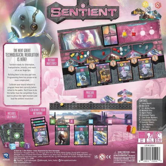 Sentient board game featuring robot programming, factories and investors