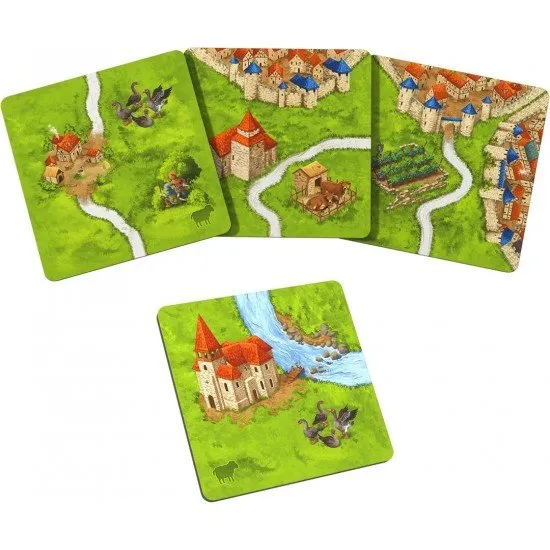 Carcassonne Sheep & Shepherds Expansion box showing a shepherd meeple, sheep tokens, and a wolf token on a vineyard tile