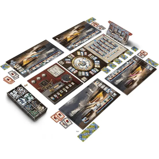 Box art for Shipyard 2nd Edition board game showing 19th-century steam and sail vessels in a busy harbor shipyard