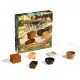 Detailed deluxe resource bowls designed to look like carved stone and wood for a board game