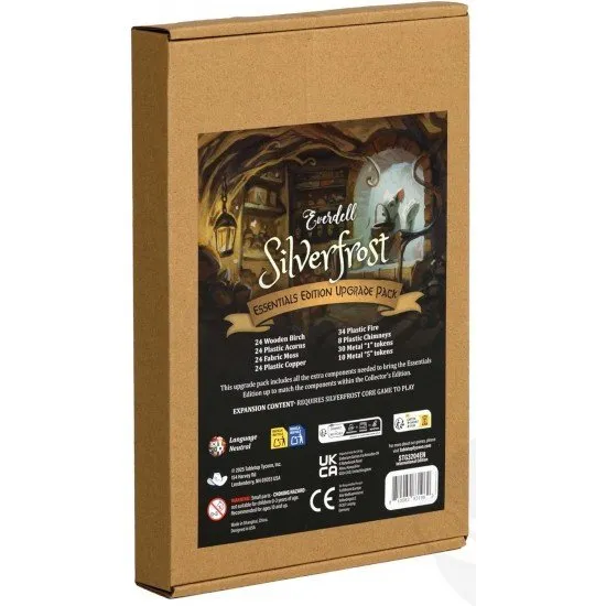 Everdell Silverfrost Upgrade Pack showing premium wooden and metal components