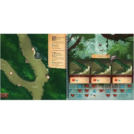 Sleeping Gods Primeval Peril board game box showing new characters and world map