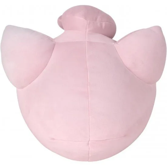 sleeping Jigglypuff Pokémon Plush An 18-inch Pokémon Jigglypuff plush toy, shown in its unique sleeping posture with a soft, rounded shape and pink body.