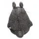 Large grey Big Totoro plush with a wide friendly smile and signature chest markings