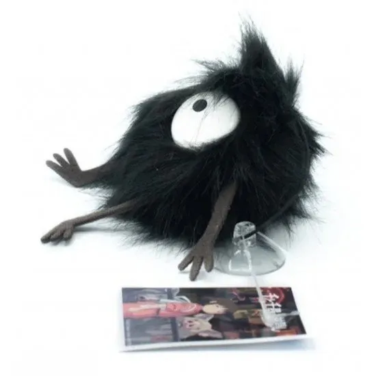 Spirited Away Soot Sprite Ball Chain Plush Sun Arrow Studio Ghibli 7cm Spirited Away Noiraude (Soot Sprite) Plush Figure, a small, black, fluffy plush with an attached ball chain