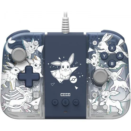 Split Pad Compact Attachment Set Eevee Edition for Nintendo Switch showing Eevee-themed controller design front view