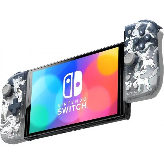 Split Pad Compact Attachment Set Eevee Edition for Nintendo Switch showing Eevee-themed controller design front view