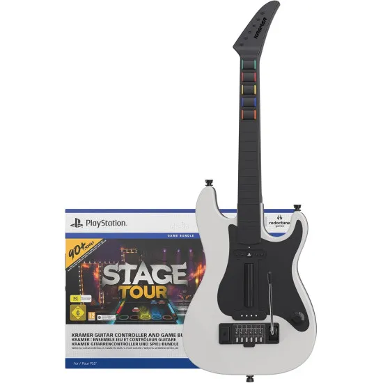 Stage Tour Kramer Guitar Bundle packaging alongside the wireless guitar controller for PS5
