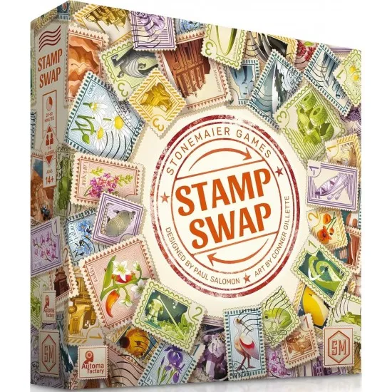 Stamp Swap board game box cover