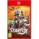 Star Fox Nintendo Switch 2 game showing Fox McCloud's Arwing in cinematic space combat against Andross forces