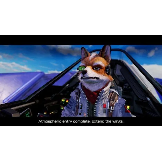 Star Fox Nintendo Switch 2 game showing Fox McCloud's Arwing in cinematic space combat against Andross forces
