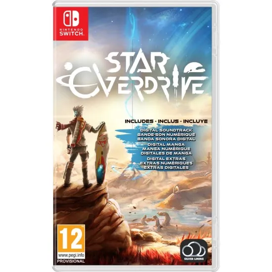 Star Overdrive Nintendo Switch gameplay featuring hoverboard traversal and alien landscapes