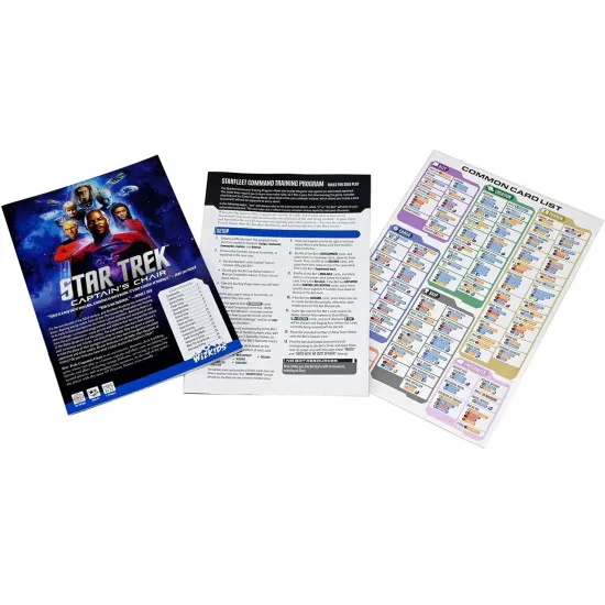 Star Trek Captain's Chair asymmetric 2-player card game box featuring six iconic Star Trek captains artwork