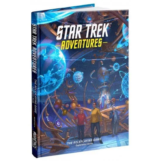 Star Trek Adventures 2nd Edition Exploration Guide hardcover book showing a starship entering a nebula