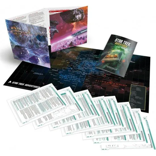Star Trek Adventures RPG Toolkit The box art for the Star Trek Adventures RPG: Second Edition Game Toolkit, showing a starship and the included game master screen.